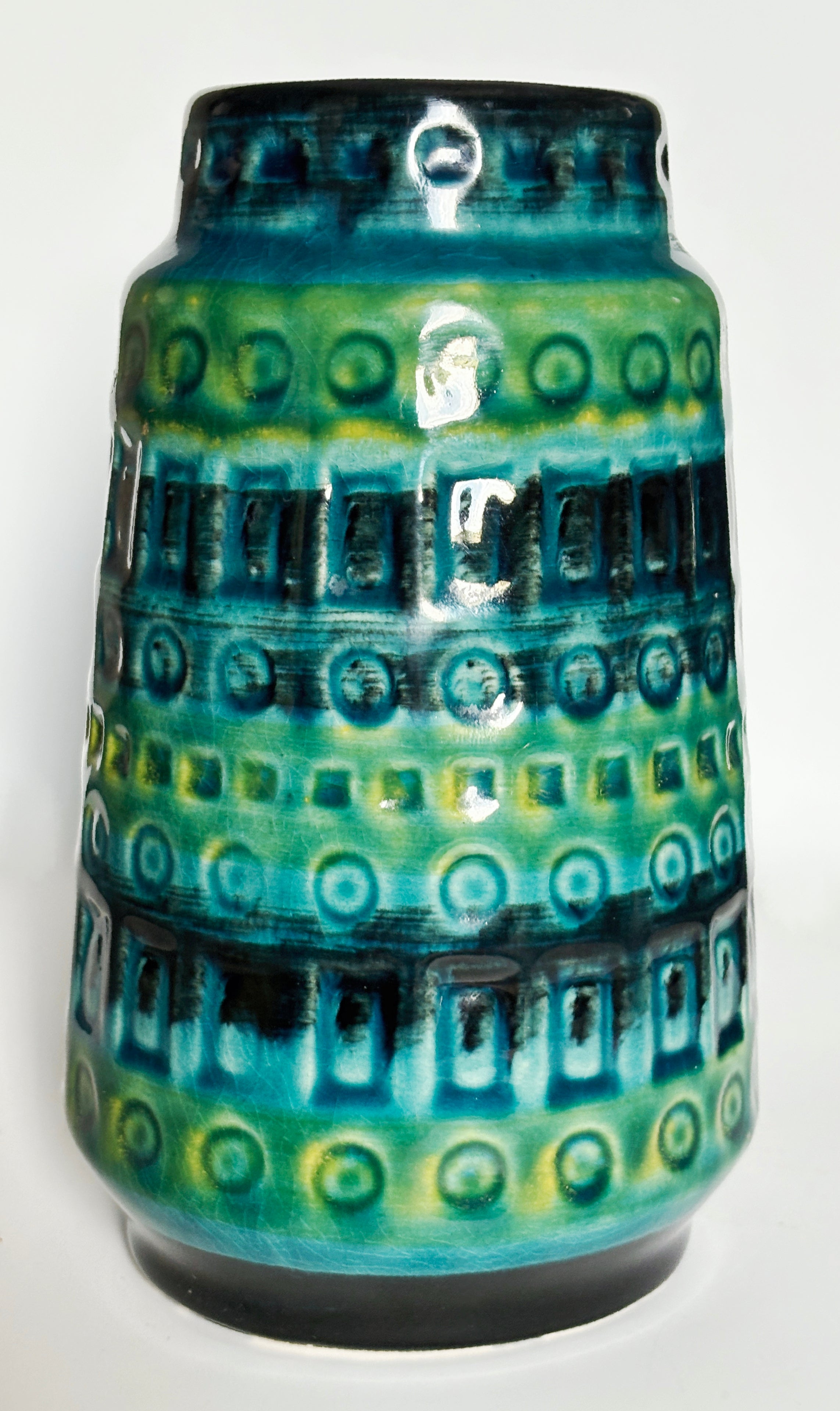 Vintage Blue Green Vase (W. Germany 200-18 mark)