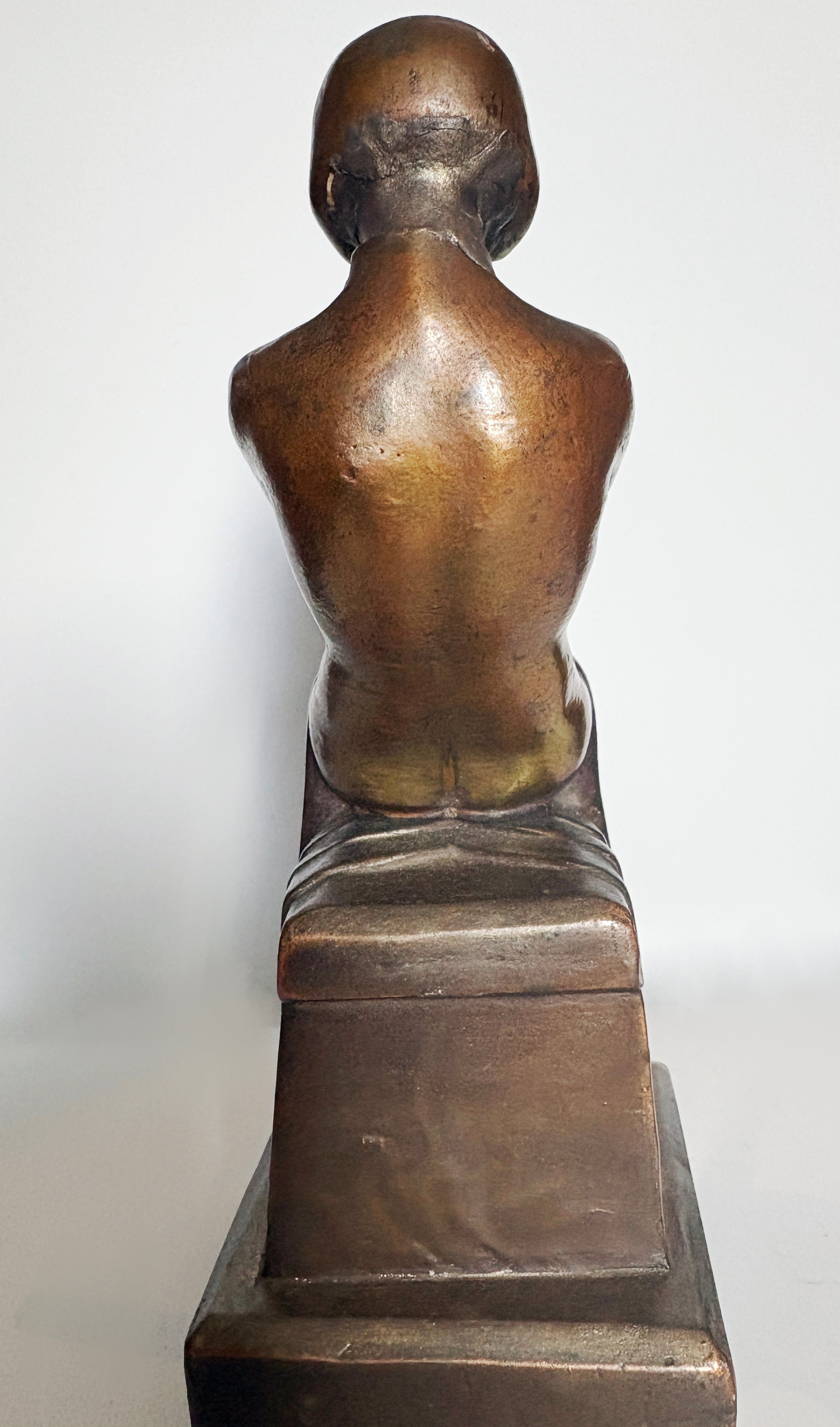 Bronze Art Deco Bookend circa 1930s sold As Is