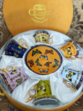 Classic Coffee Tea Butterfly Set Of 6 Espresso Cups and Plates