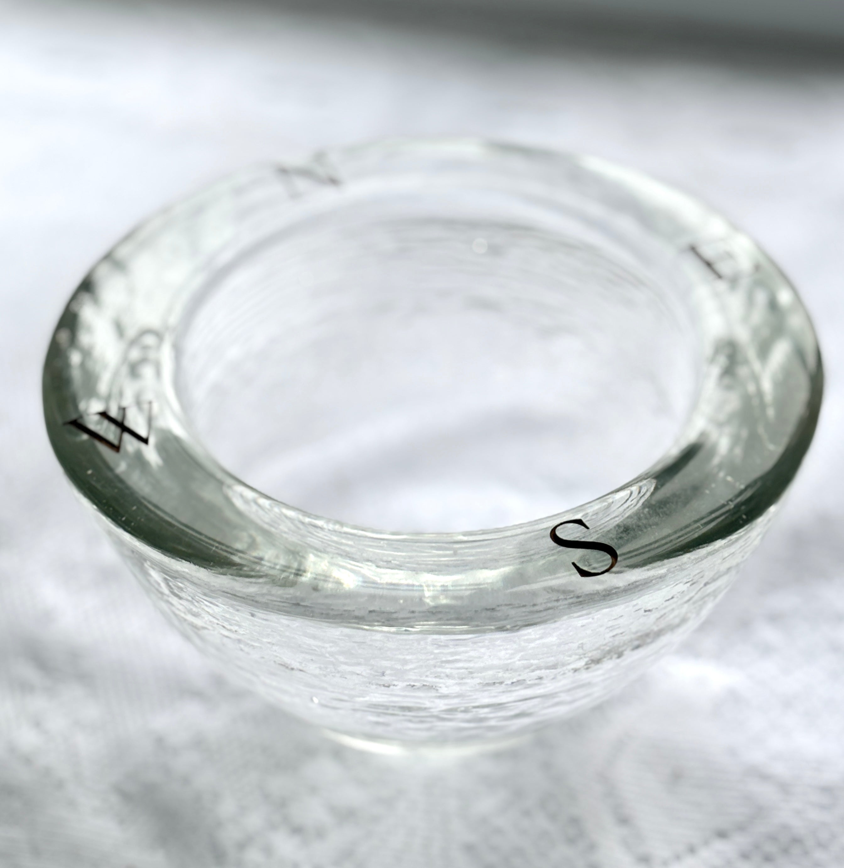 Vintage Jeff Goodman Compass glass Bowl, signed