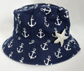 Ocean Reversible Bucket Hat with Starfish Brooch