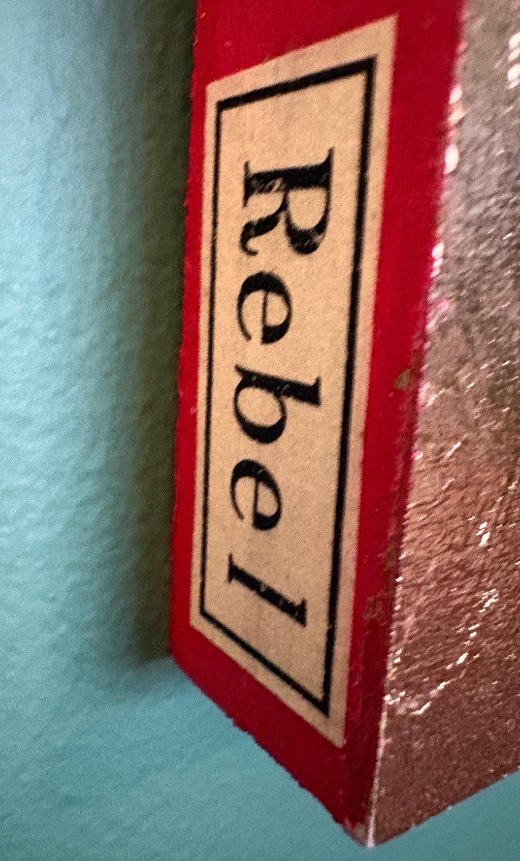 "Rebel" mixed media collage with gold leaf