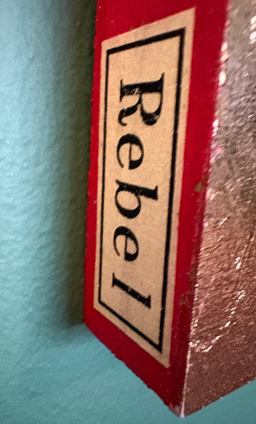 "Rebel" mixed media collage with gold leaf