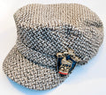 Tweed Newsboy Cap with Brooch