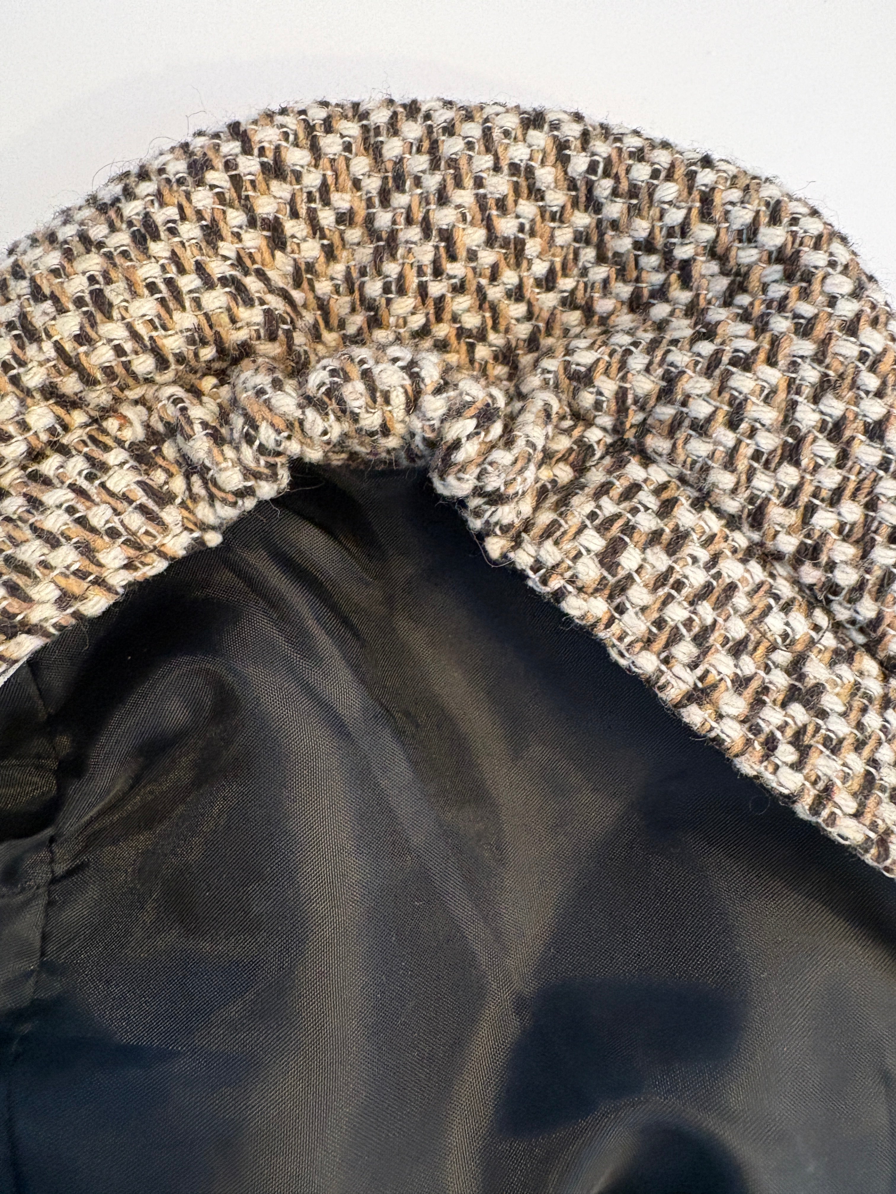 Tweed Newsboy Cap with Brooch