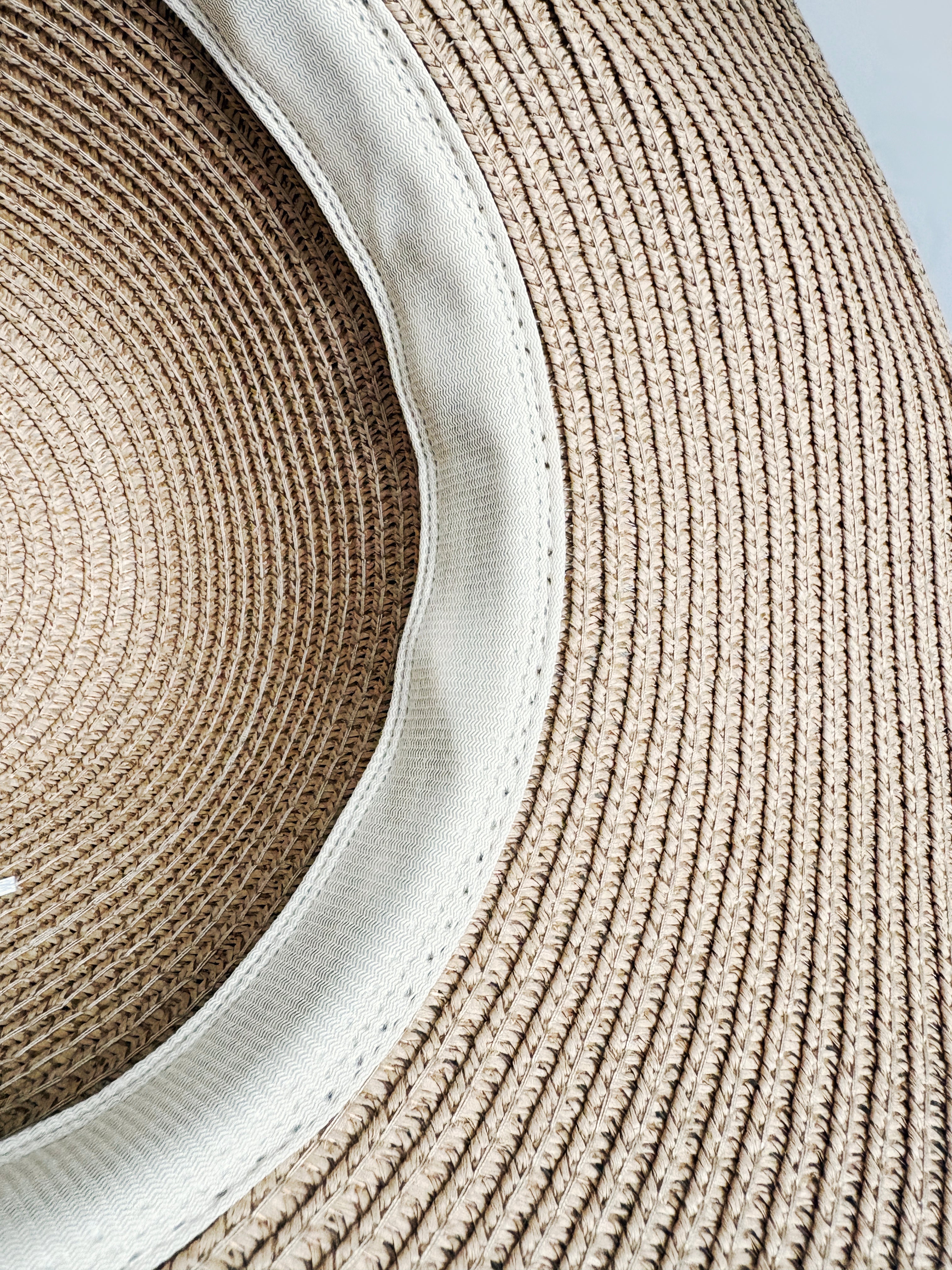 Straw Sun Hat with Brooch and Bow