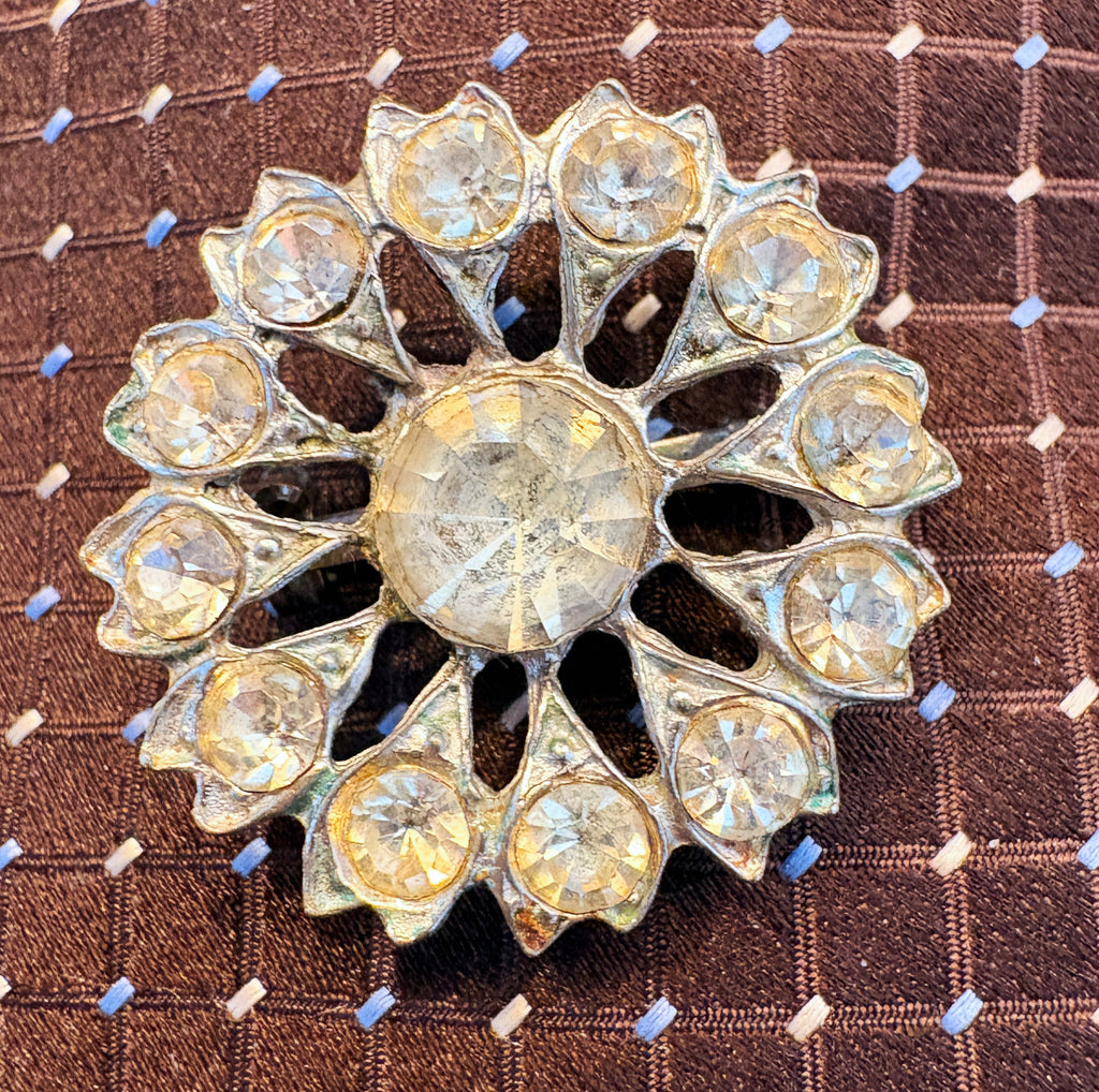 Tie with Vintage Brooches