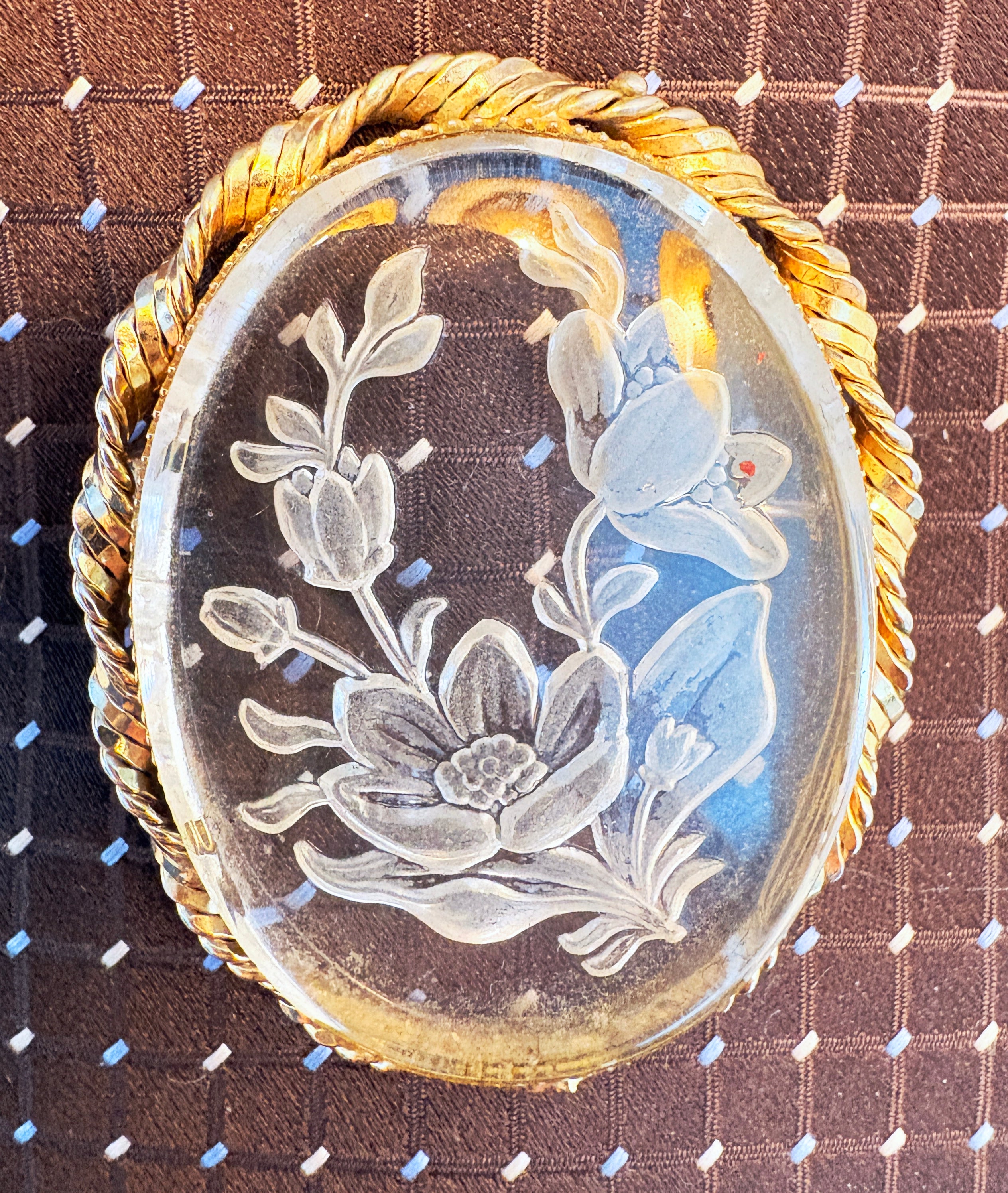 Tie with Vintage Brooches